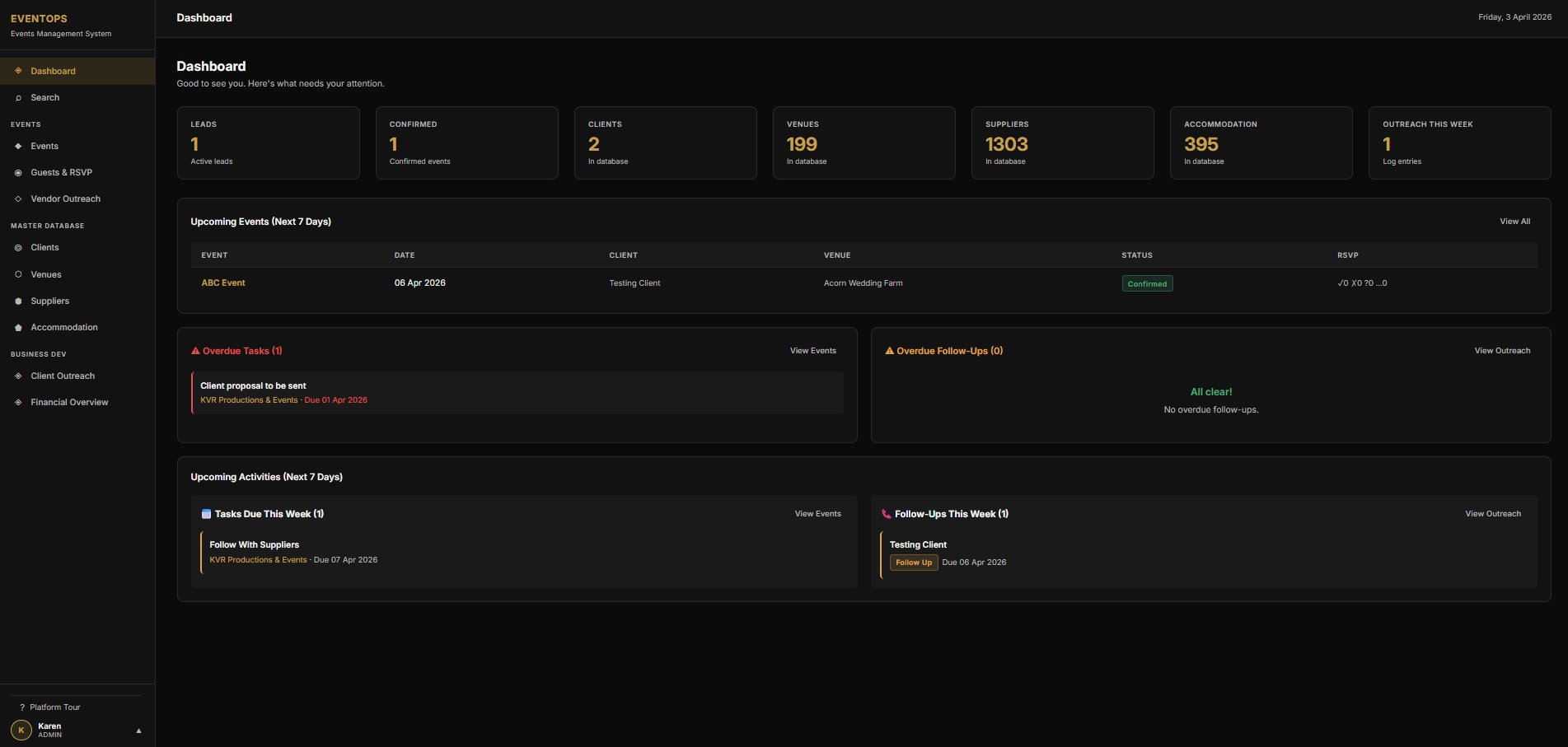EventOps Dashboard