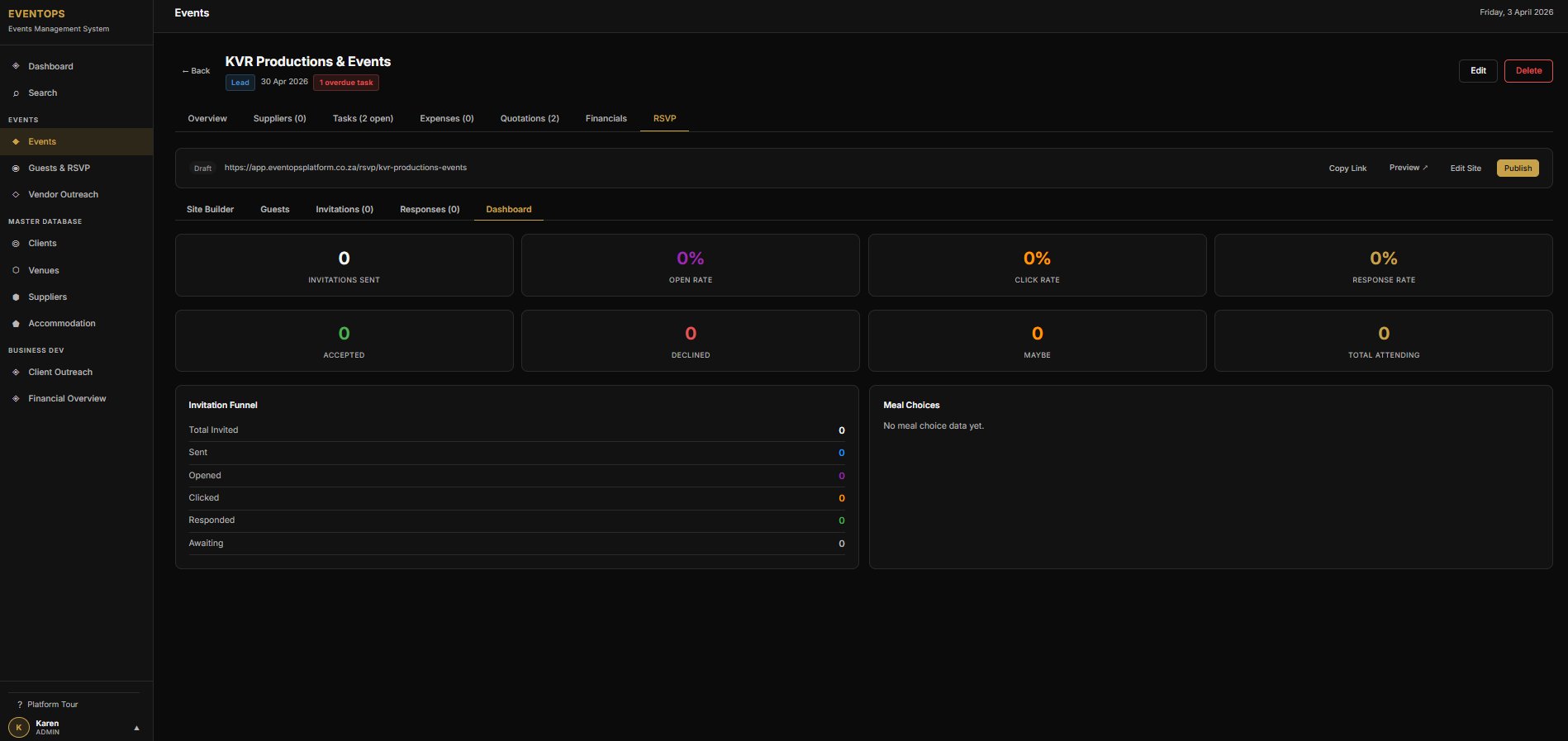 RSVP Dashboard